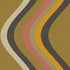 Broad Curvy Retro Stripe Wallpaper