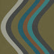 A stack of multicolored striped wallpaper samples in various color combinations.