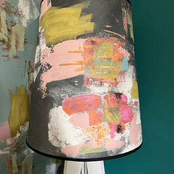 Painterly Abstract Lamp shade - Black Large