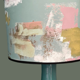 Painterly Abstract Lampshade - duck egg