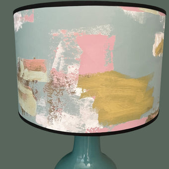 Painterly Abstract Lampshade - duck egg