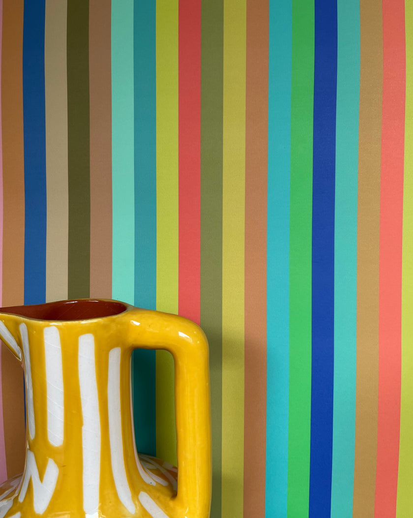 Tonal Stripe Wallpaper - Pool