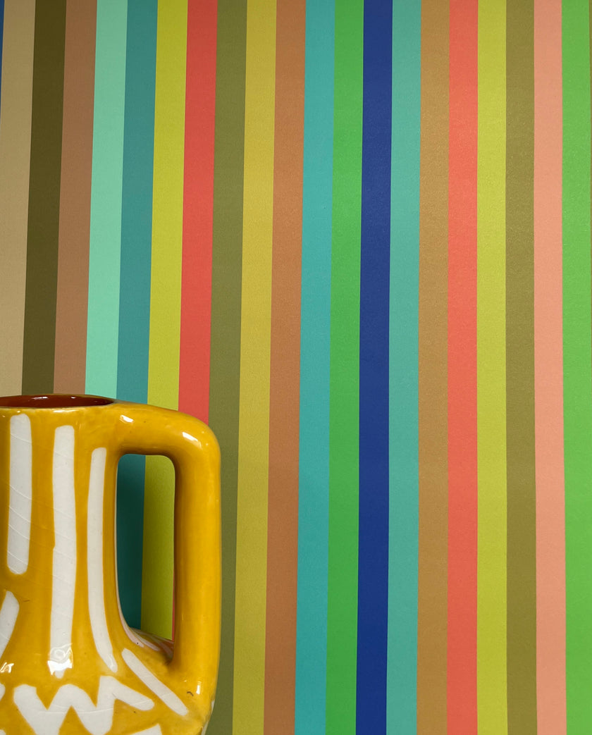 Tonal Stripe Wallpaper - Pool