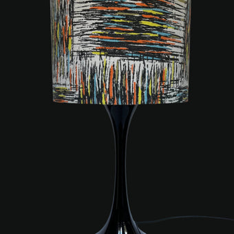 Vintage mid - century fabric Lampshade - 21 h x 30 d cm