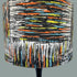 Vintage mid - century fabric Lampshade - 21 h x 30 d cm