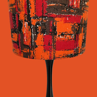 Vintage mid - century fabric Lampshade - 21 h x 30 d cm