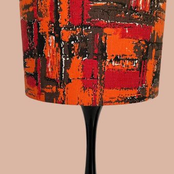 Vintage mid - century fabric Lampshade - 21 h x 30 d cm