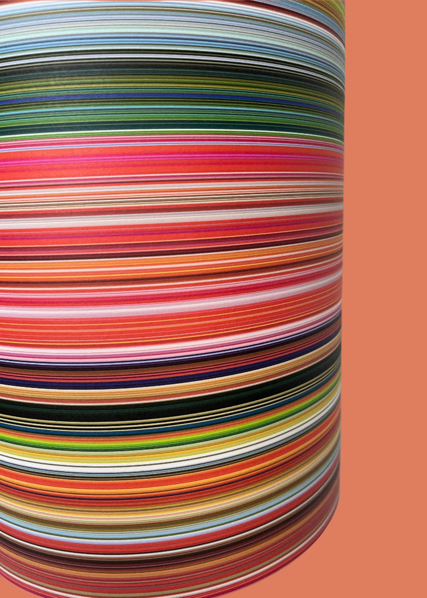 Multi fine striped Lampshade - 30 h x 26 d cm