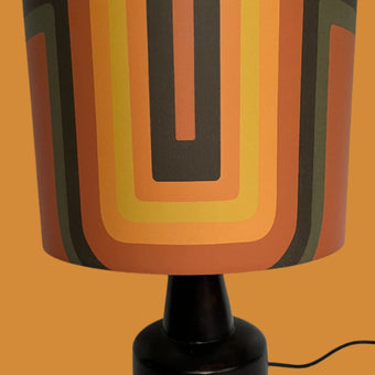 Retro geometric Lampshade - Terracotta + yellow