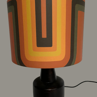 Retro geometric Lampshade - Terracotta + yellow