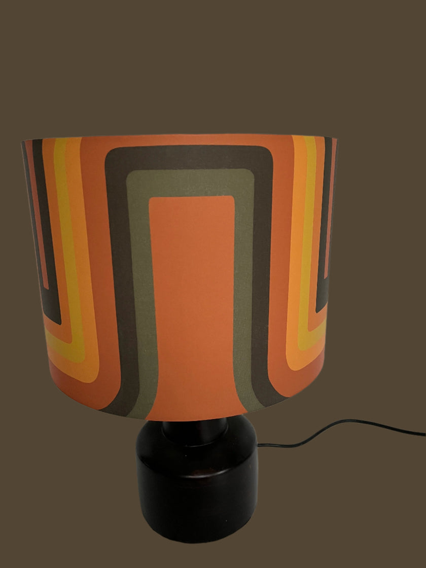 Retro geometric Lampshade - Terracotta + yellow