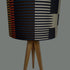 Combed stripe Lampshade - Navy + Ochre - 23 h x 35 d cm