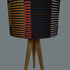 Combed stripe Lampshade - Navy + Ochre - 23 h x 35 d cm