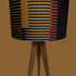 Combed stripe Lampshade - Navy + Ochre - 23 h x 35 d cm