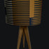 Combed stripe Lampshade - Navy + Ochre - 23 h x 35 d cm