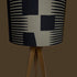 Combed stripe Lampshade - Navy + Ochre - 23 h x 35 d cm
