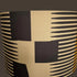 Combed stripe Lampshade - Navy + Ochre - 23 h x 35 d cm