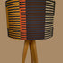 Combed stripe Lampshade - Navy + Ochre - 23 h x 35 d cm