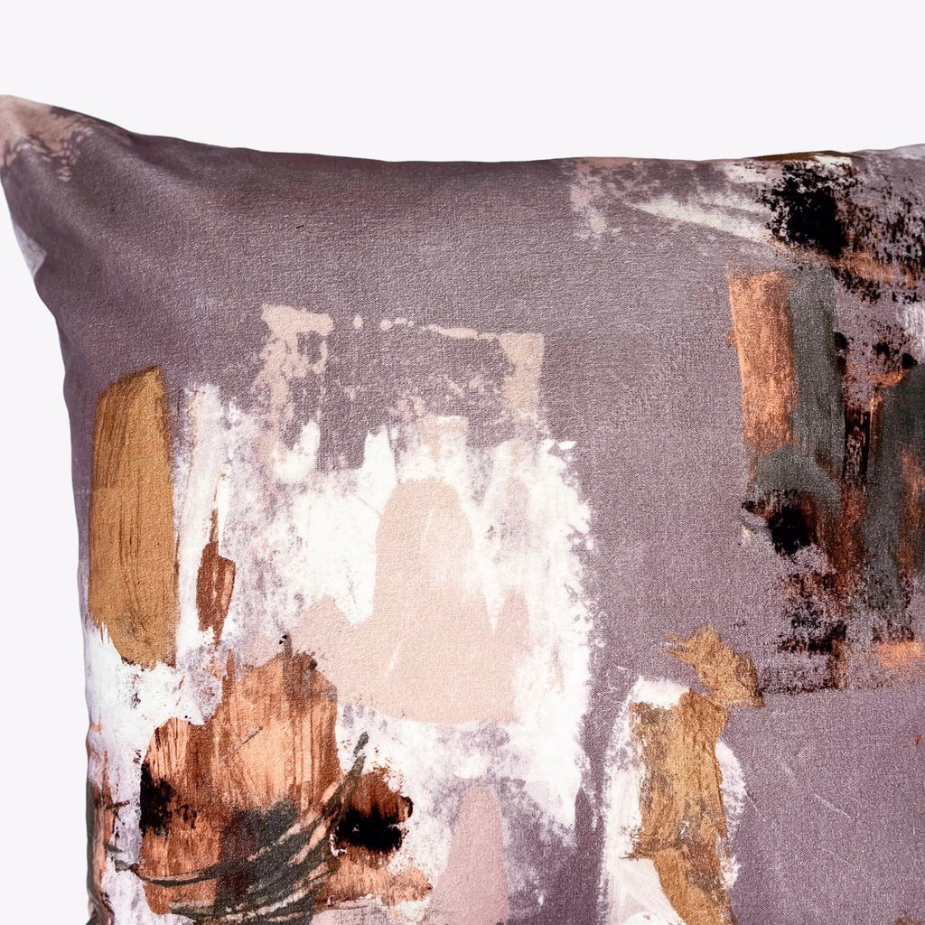 Abstract painterly Velvet Cushion - Mink