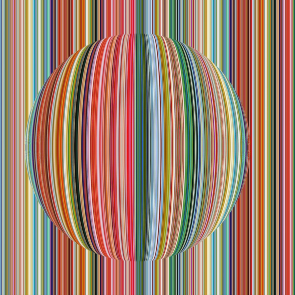 Circular Fine Stripe Wallpaper - Multicoloured