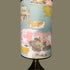 Tall Painterly Abstract Lampshade - duck egg