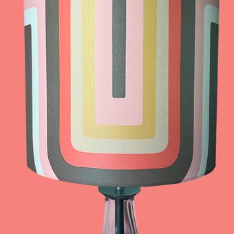 Retro geometric Lampshade - brown + pink