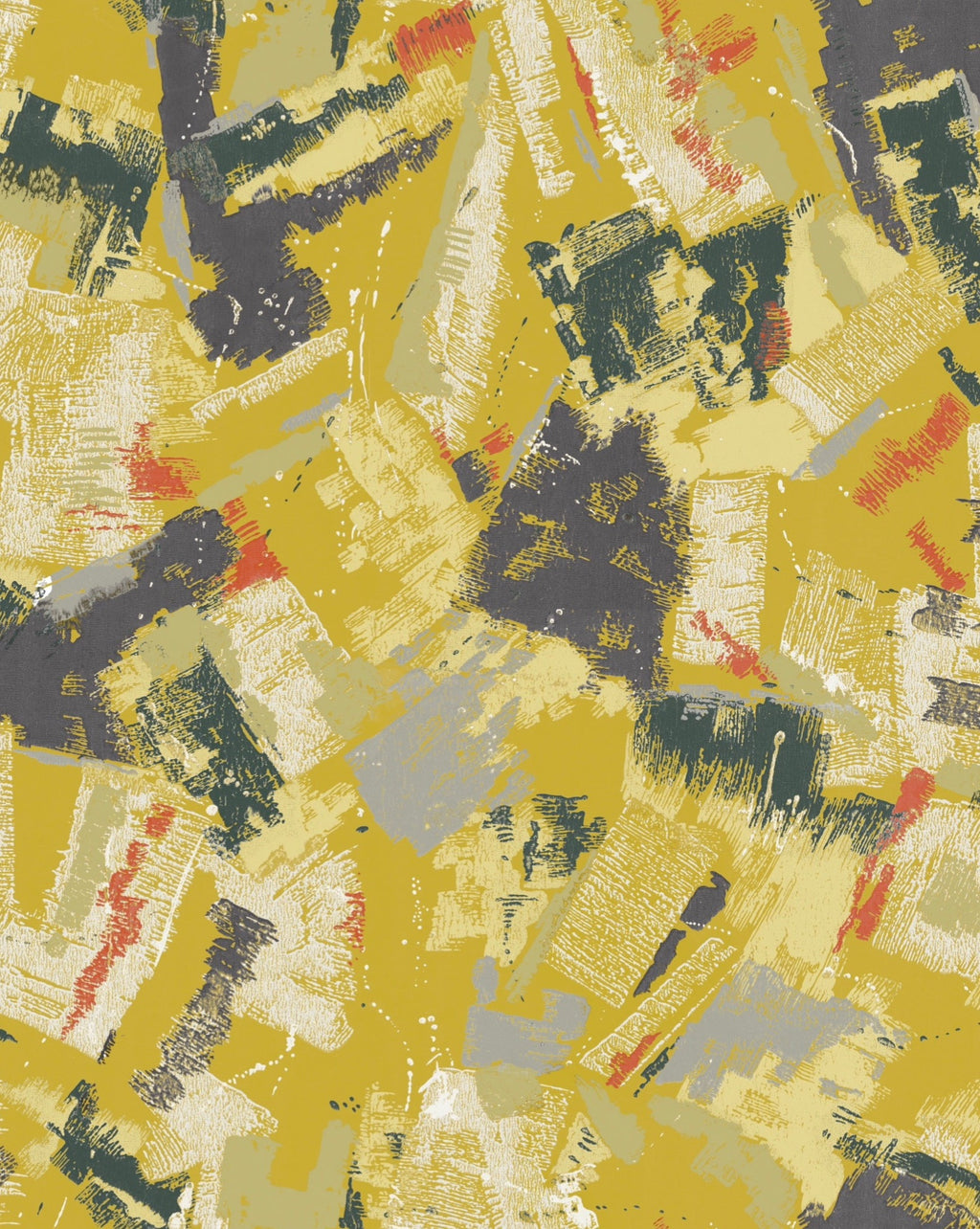 1950s brushstroke Wallpaper - Yellow