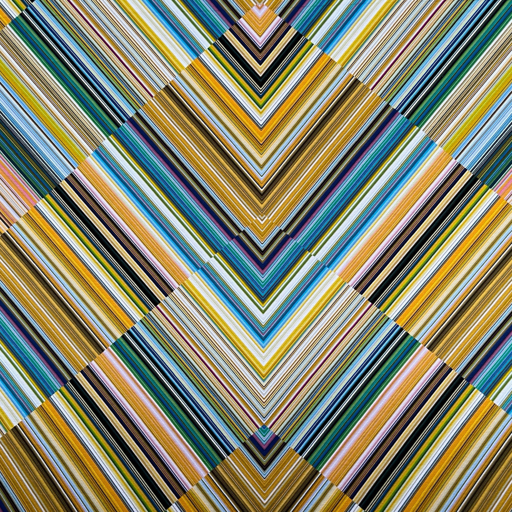 Chevron Fine Stripe Wallpaper - Multicoloured