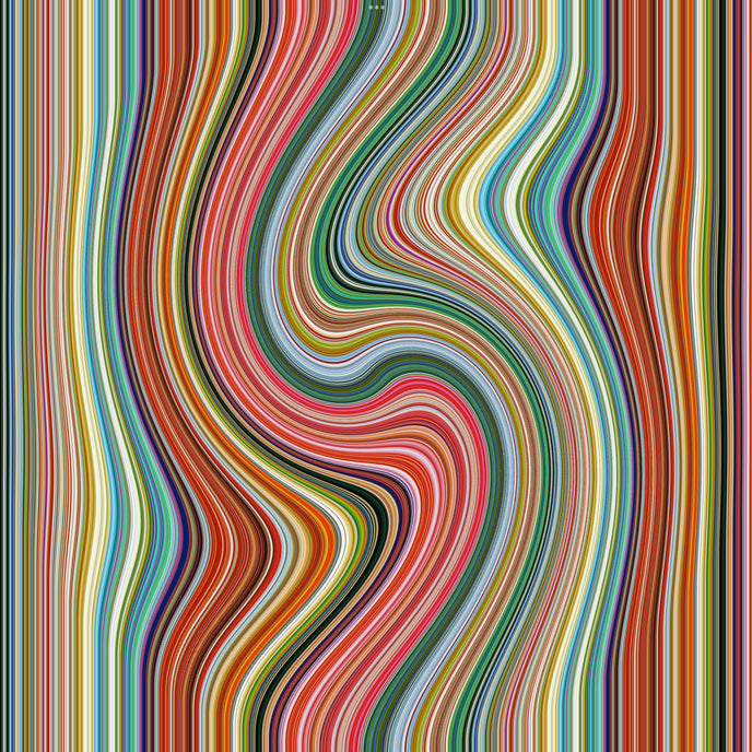 Multicolored wavy pattern on a textured background