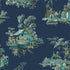 Vintage Oriental Wallpaper - Navy