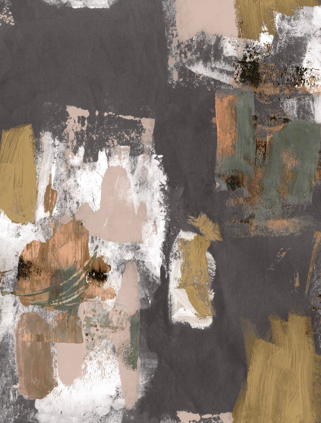 Abstract Painterly Wallpaper- Grey dark
