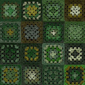 Crochet Wallpaper - Forest Green