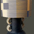 Combed stripe Lampshade - Navy + Ochre