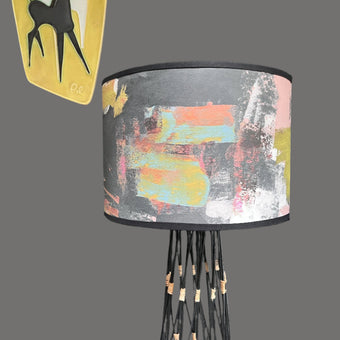 Painterly Abstract Lamp shade - Black