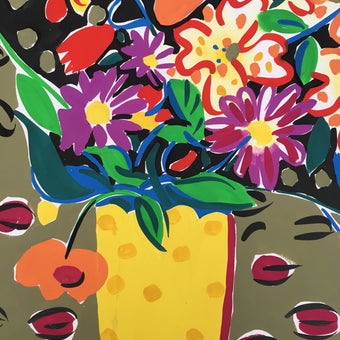 Yellow Spotted Vase Painting