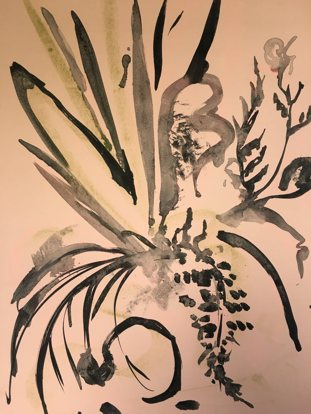 Grasses, Ink and Pastel Study