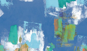 Abstract Painterly Wallpaper- Cobalt Blue
