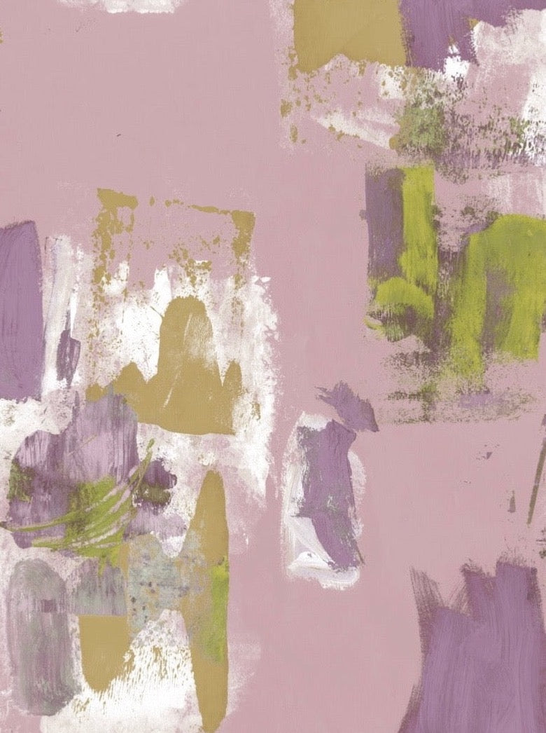 Abstract Painterly Wallpaper- Mauve