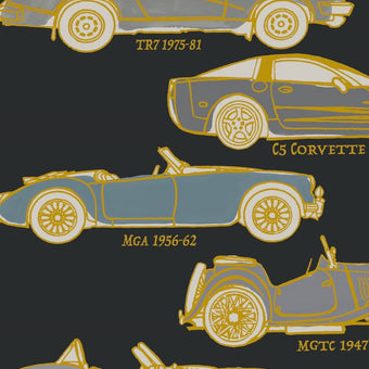 Classic Car Blueprint Wallpaper
