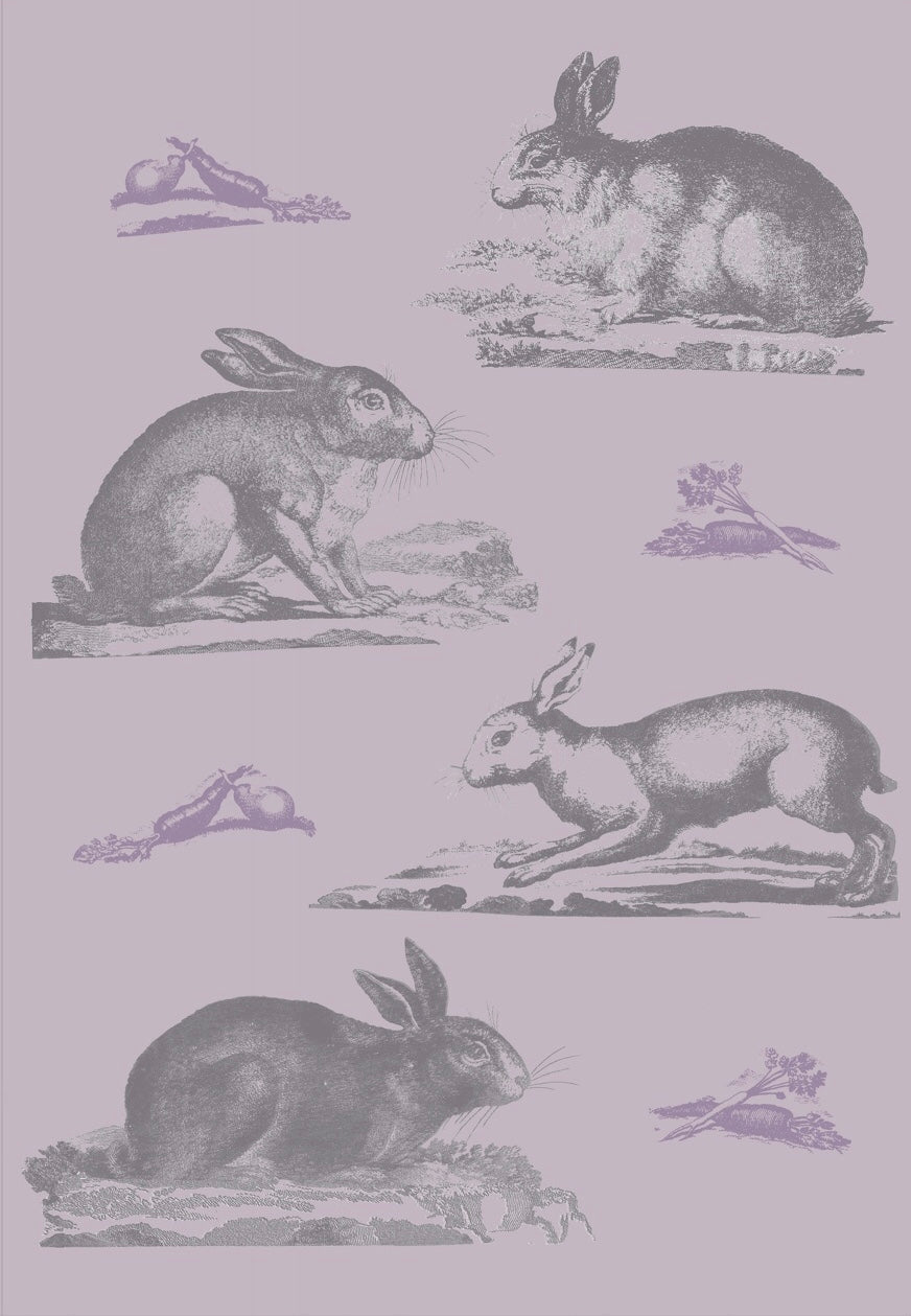 Rabbits Wallpaper - Lilac