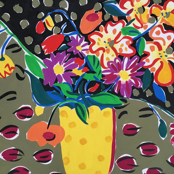Yellow Spotted Vase Painting