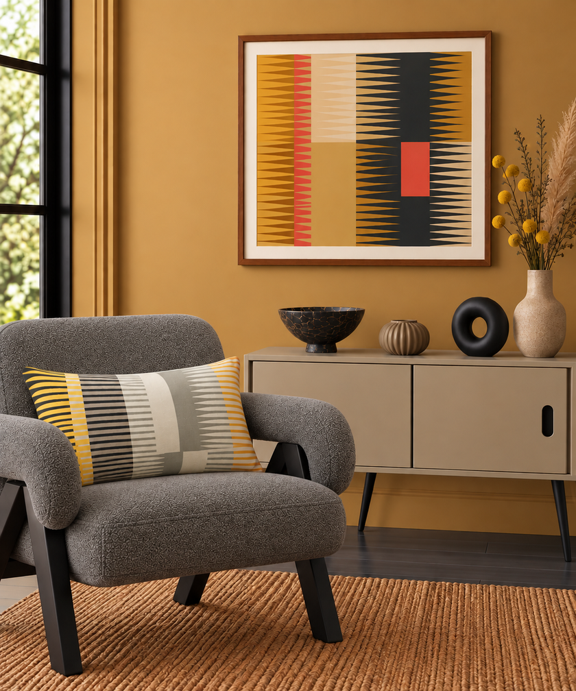 Combed Stripe Cushion - Dove
