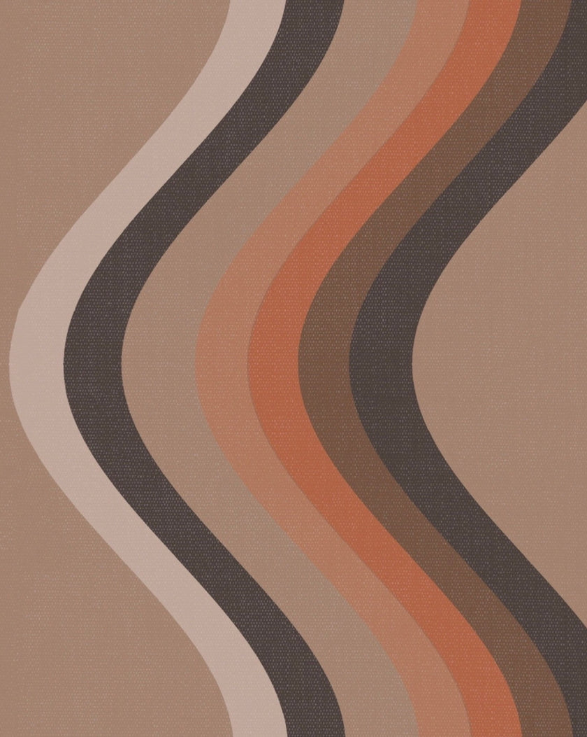 Broad Curvy Retro Stripe Wallpaper