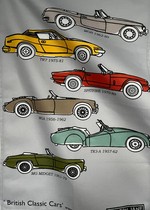 British Classic Cars Tea Towel