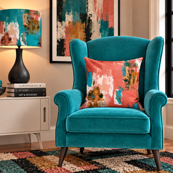 Abstract painterly Velvet Cushion - Dusky