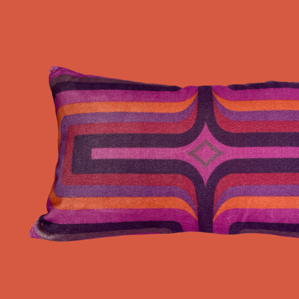 NEW - Retro Geometric Velvet - Pink+ Coral