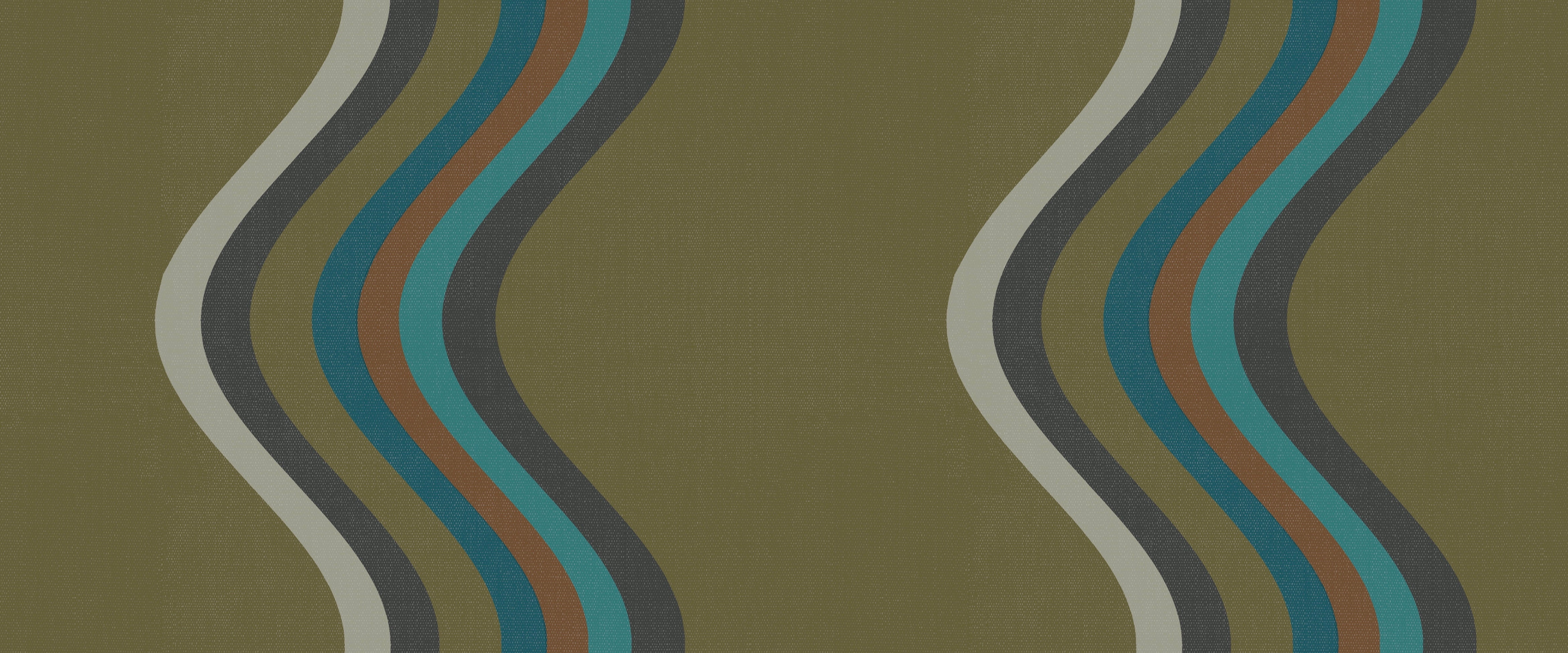 Broad Curvy Retro Stripe Wallpaper