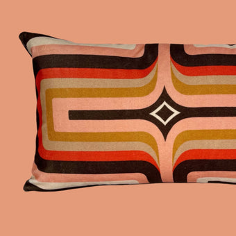 Retro Geometric Velvet -  Chocolate