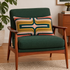 Retro Geometric Velvet Cushion - Blush