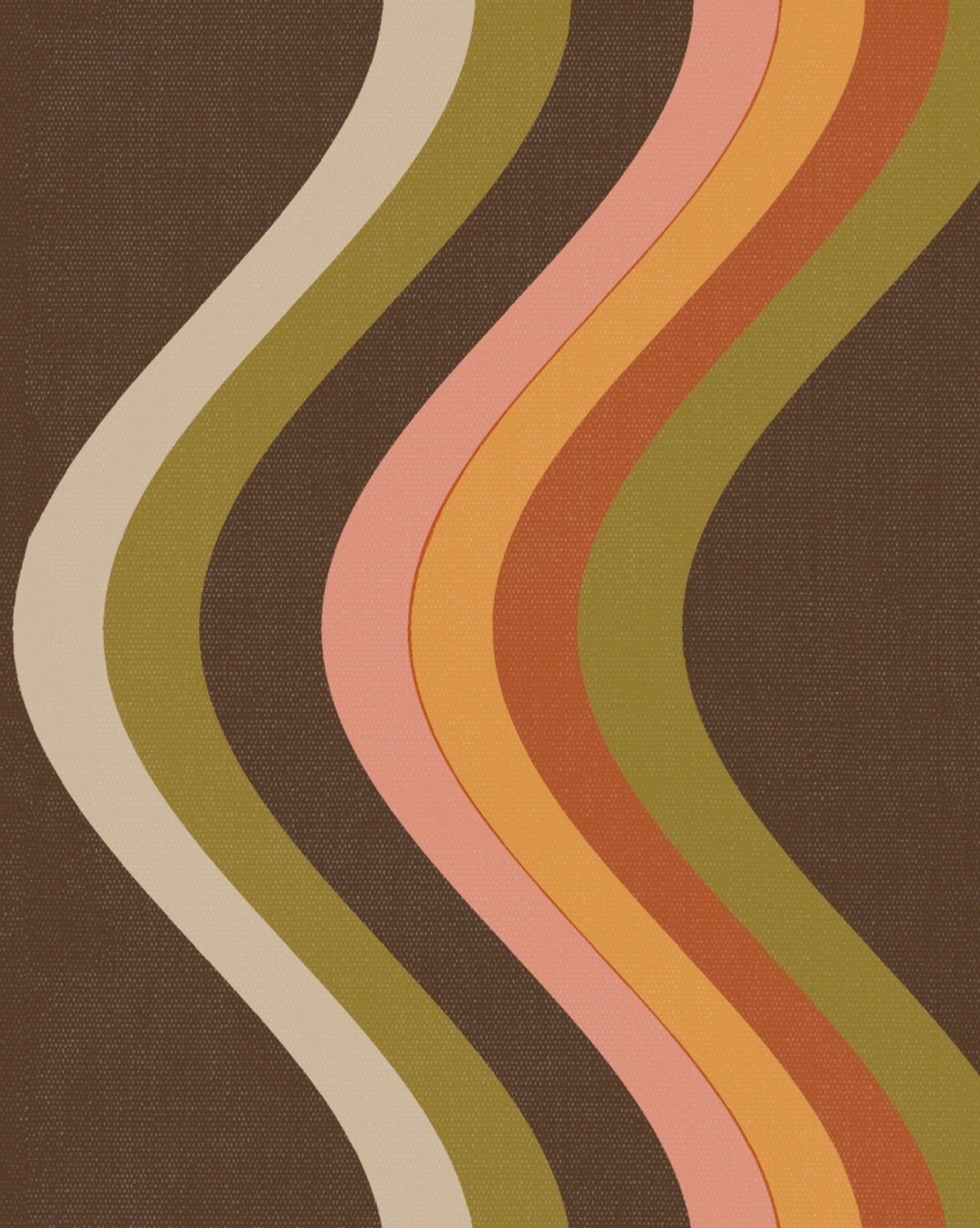 Broad Curvy Retro Stripe Wallpaper